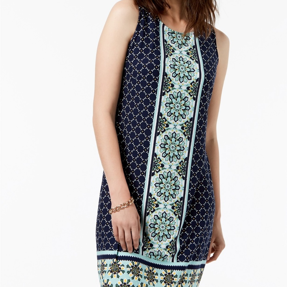 SALE! Charter Club Sleeveless Geo Border Dress NWT - Picture 3 of 6